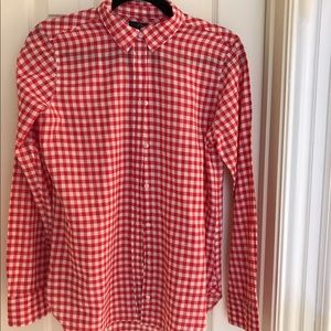 J Crew gingham blouse